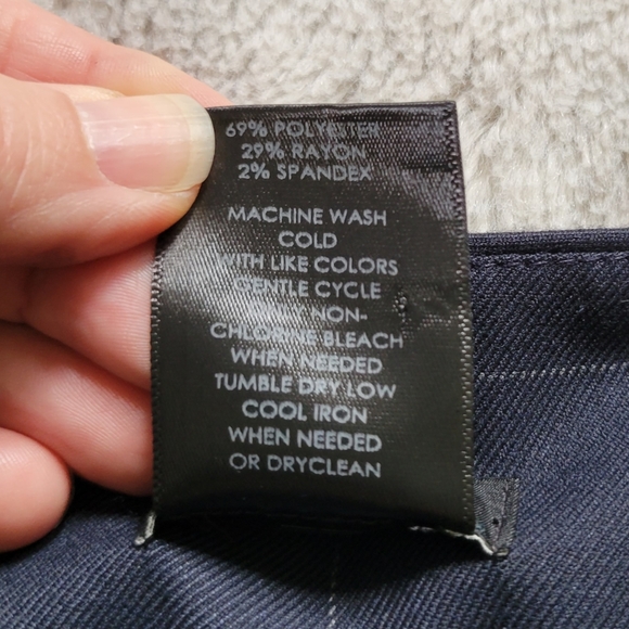 Navy Windowpane Ann Taylor Factory Trouser Pants size Curvy 12 - Picture 6 of 14